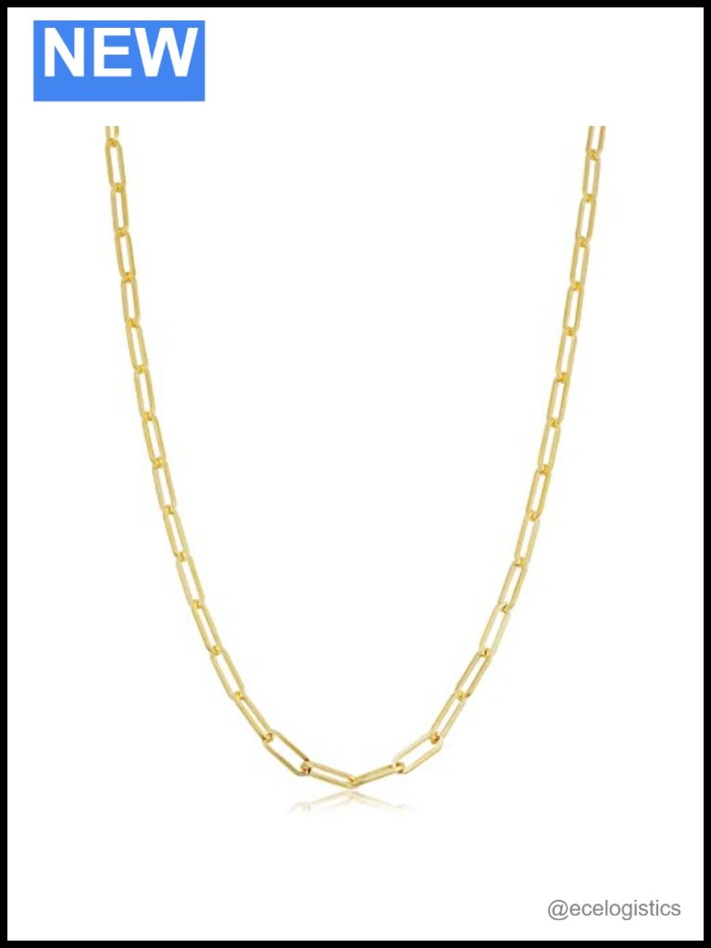 14k Gold Filled Paperclip Chain Necklace 2.5mm Link Minimalist Layering